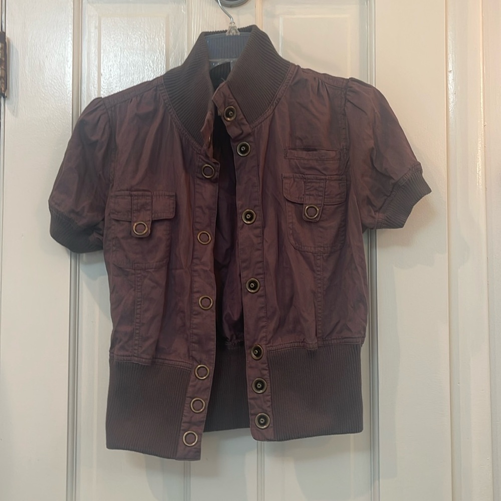 Forever, medium snap up jacket super cute utility style